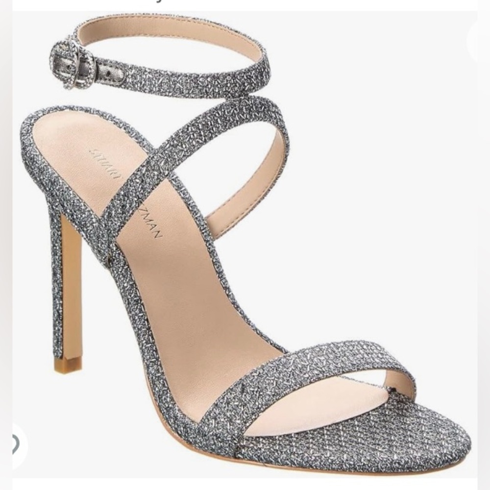 Stuart Weitzman Crystal Buckle 95 Glitter Sandal NEW